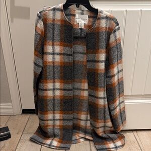 Mid length Nordstrom Checkered Wool Blend Jacket